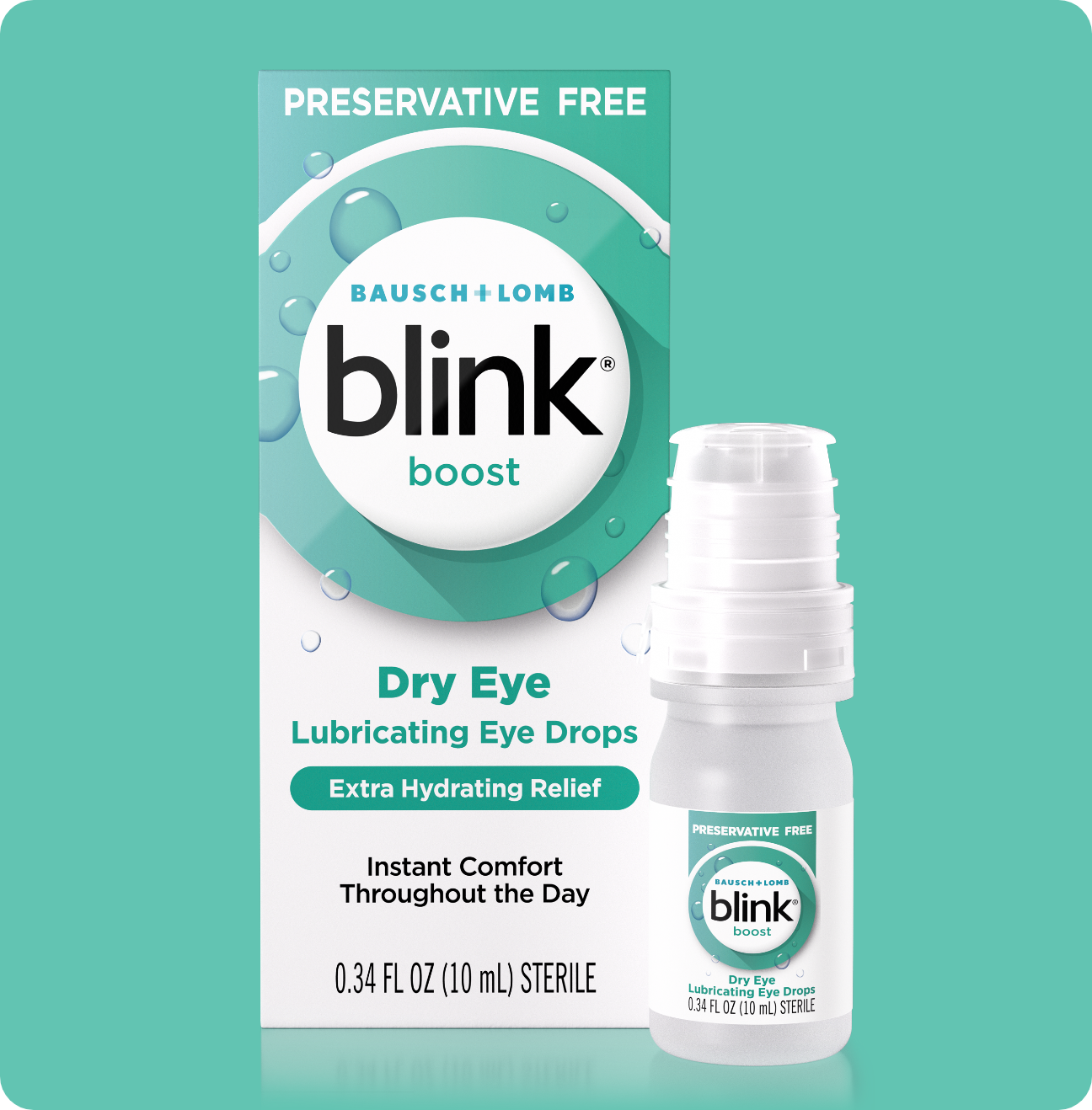 Blink Boost Lubricating Eye Drops package and bottle