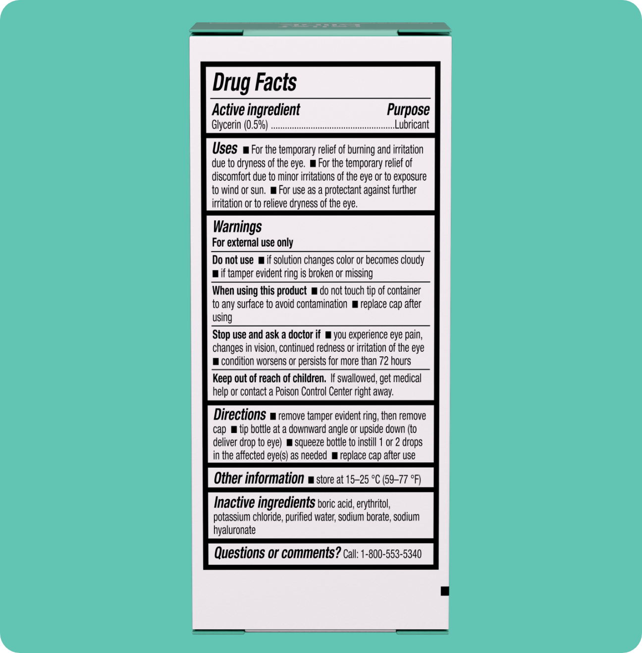 Blink Boost package with product drug facts