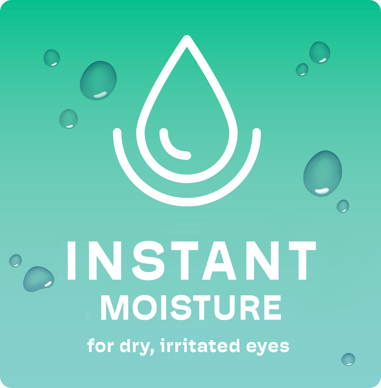 Icon indicating Blink Boost provides instant moisture to dry eyes